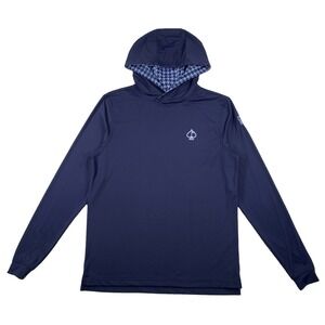 Pins and Aces Performance Golf Hoodie Men's Small Navy Blue (Logo)